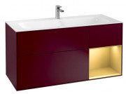 Тумба под раковину Villeroy & Boch Finion 119,6х49,8 см с подсветкой МДФ пион матовый лак/золотой матовый лак G070HFHB