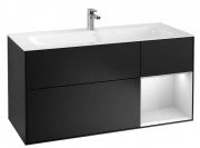 Тумба під раковину Villeroy & Boch Finion 119,6х49,8 см із підсвічуванням МДФ чорний матовий лак/білий матовий лак G070MTPD