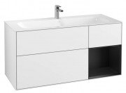 Тумба під раковину Villeroy & Boch Finion 119,6х49,8 см з підсвічуванням МДФ глянсовий білий лак/чорний матовий лак G070PDGF