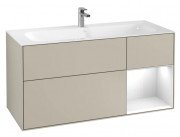 Тумба под раковину Villeroy & Boch Finion 119,6х49,8 см с подсветкой МДФ песок матовый лак/глянцевый белый лак G070GFHH