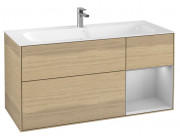 Тумба под раковину Villeroy & Boch Finion 119,6х49,8 см с подсветкой ДСП шпон дуба/светло-серый матовый лак G070GJPC