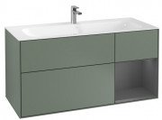 Тумба под раковину Villeroy & Boch Finion 119,6х49,8 см с подсветкой МДФ оливковый матовый лак/антрацит матовый лак G070GKGM