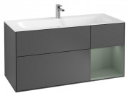 Тумба под раковину Villeroy & Boch Finion 119,6х49,8 см с подсветкой МДФ антрацит матовый лак/оливковый матовый лак G070GMGK