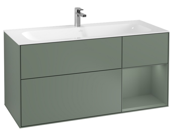 Тумба под раковину Villeroy & Boch Finion 119,6х49,8 см с подсветкой МДФ оливковый матовый лак G070GMGM