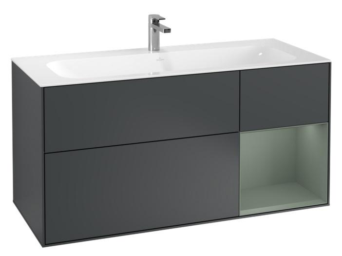 Тумба під раковину Villeroy & Boch Finion 119,6х49,8 см з підсвічуванням МДФ темно-синій матовий лак/оливковий матовий лак G070GMHG