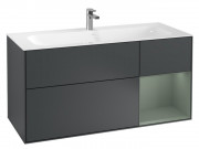 Тумба под раковину Villeroy & Boch Finion 119,6х49,8 см с подсветкой МДФ темно-синий матовый лак/оливковый матовый лак G070GMHG