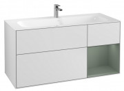 Тумба под раковину Villeroy & Boch Finion 119,6х49,8 см с подсветкой МДФ белый матовый лак/оливковый матовый лак G070GMMT