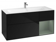Тумба под раковину Villeroy & Boch Finion 119,6х49,8 см с подсветкой МДФ глянцевый черный лак/оливковый матовый лак G070GMPH