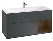 Тумба под раковину Villeroy & Boch Finion 119,6х49,8 см с подсветкой МДФ темно-синий матовый лак/шпон грецкого ореха G070GNHG