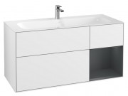 Тумба под раковину Villeroy & Boch Finion 119,6х49,8 см с подсветкой МДФ глянцевый белый лак/темно-синий матовый лак G070HGGF