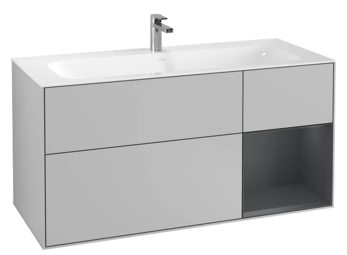 Тумба под раковину Villeroy & Boch Finion 119,6х49,8 см с подсветкой МДФ светло-серый матовый лак/темно-синий матовый лак G070HGGJ