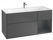 Тумба под раковину Villeroy & Boch Finion 119,6х49,8 см с подсветкой МДФ антрацит матовый лак/темно-синий матовый лак G070HGGK