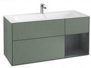 Тумба под раковину Villeroy & Boch Finion 119,6х49,8 см с подсветкой МДФ оливковый матовый лак/темно-синий матовый лак G070HGGM