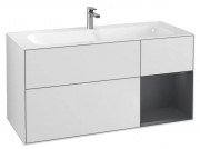 Тумба під раковину Villeroy & Boch Finion 119,6х49,8 см із підсвічуванням МДФ білий матовий лак/темно-синій матовий лак G070HGMT