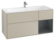 Тумба під раковину Villeroy & Boch Finion 119,6х49,8 см з підсвічуванням МДФ пісок матовий лак/темно-синій матовий лак G070HGHH