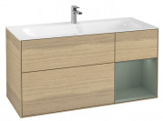 Тумба под раковину Villeroy & Boch Finion 119,6х49,8 см с подсветкой ДСП шпон дуба/оливковый матовый лак G070GMPC