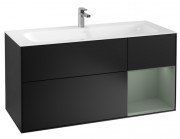 Тумба под раковину Villeroy & Boch Finion 119,6х49,8 см с подсветкой МДФ черный матовый лак/оливковый матовый лак G070GMPD