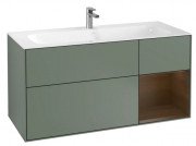 Тумба під раковину Villeroy & Boch Finion 119,6 х49, 8 см з підсвічуванням МДФ оливковий матовий лак/шпон волоського горіха G070GNGM