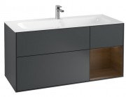 Тумба под раковину Villeroy & Boch Finion 119,6х49,8 см с подсветкой МДФ темно-синий матовый лак/шпон грецкого ореха G070GNHG