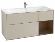 Тумба під раковину Villeroy & Boch Finion 119,6х49,8 см з підсвічуванням МДФ пісок матовий лак/шпон волоського горіха G070GNHH