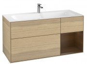 Тумба під раковину Villeroy & Boch Finion 119,6х49,8 см з підсвічуванням ДСП шпон дуба/шпон волоського горіха G070GNPC