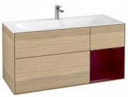 Тумба під раковину Villeroy & Boch Finion 119,6х49,8 см з підсвічуванням ДСП шпон дуба/півон матовий лак G070HBPC