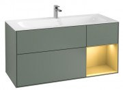 Тумба під раковину Villeroy & Boch Finion 119,6 х49, 8 см з підсвічуванням МДФ оливковий матовий лак/золотий матовий лак G070HFGM