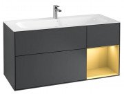 Тумба під раковину Villeroy & Boch Finion 119,6х49,8 см з підсвічуванням МДФ темно-синій матовий лак/золотий матовий лак G070HFHG