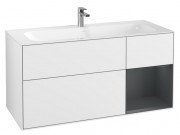 Тумба під раковину Villeroy & Boch Finion 119,6х49,8 см з підсвічуванням МДФ білий глянцевий лак/темно-синій матовий лак G070HGGF