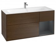 Тумба під раковину Villeroy & Boch Finion 119,6х49,8 см з підсвічуванням ДСП шпон волоського горіха/темно-синій матовий лак G070HGGN