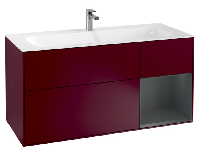 Тумба під раковину Villeroy & Boch Finion 119,6х49,8 см з підсвічуванням МДФ півонія матовий лак/темно-синій матовий лак G070HGHB