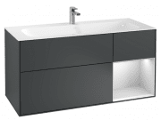 Тумба под раковину Villeroy & Boch Finion 119,6х49,8 см с подсветкой МДФ темно-синий матовый лак/белый матовый лак G070MTHG