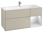 Тумба под раковину Villeroy & Boch Finion 119,6х49,8 см с подсветкой МДФ песок матовый лак/белый матовый лак G070MTHH