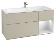 Тумба под раковину Villeroy & Boch Finion 119,6х49,8 см с подсветкой МДФ песок матовый лак/белый матовый лак G070MTHH
