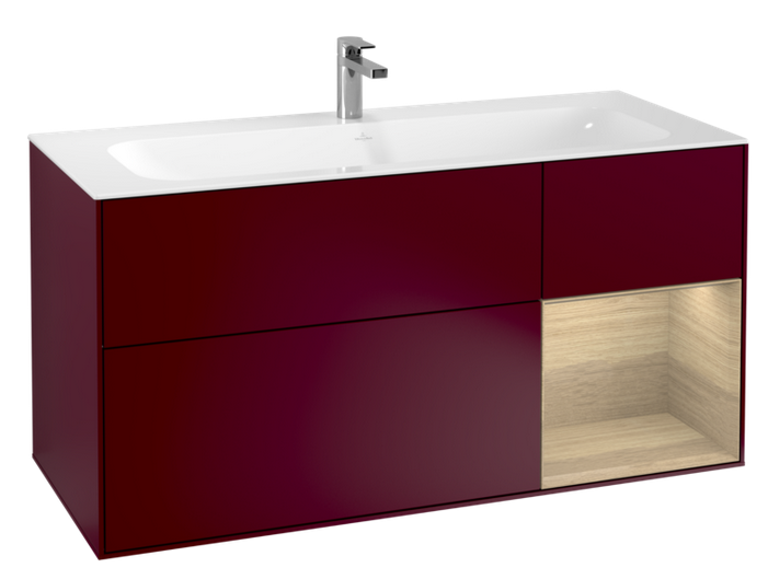 Тумба під раковину Villeroy & Boch Finion 119,6х49,8 см з підсвічуванням МДФ півонія матовий лак/шпон дуба G070PCHB