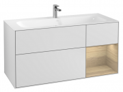 Тумба под раковину Villeroy & Boch Finion 119,6х49,8 см с подсветкой МДФ белый матовый лак/шпон дуба G070PCMT