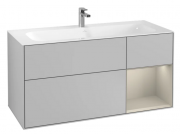 Тумба под раковину Villeroy & Boch Finion 119,6х49,8 см с подсветкой МДФ светло-серый матовый лак/песок матовый лак G070HHGJ