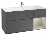 Тумба под раковину Villeroy & Boch Finion 119,6х49,8 см с подсветкой МДФ антрацит матовый лак/песок матовый лак G070HHGK