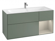 Тумба под раковину Villeroy & Boch Finion 119,6х49,8 см с подсветкой МДФ оливковый матовый лак/песок матовый лак G070HHGM