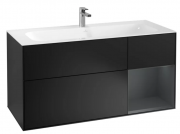 Тумба под раковину Villeroy & Boch Finion 119,6х49,8 см с подсветкой МДФ черный матовый лак/темно-синий матовый лак G070HGPD