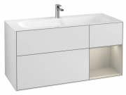 Тумба под раковину Villeroy & Boch Finion 119,6х49,8 см с подсветкой МДФ белый матовый лак/песок матовый лак G070HHMT