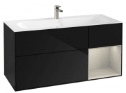Тумба під раковину Villeroy & Boch Finion 119,6х49,8 см із підсвічуванням МДФ глянсовий чорний лак/пісок матовий лак G070HHPH