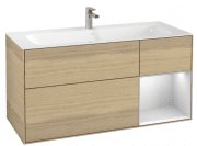 Тумба под раковину Villeroy & Boch Finion 119,6х49,8 см с подсветкой ДСП шпон дуба/белый матовый лак G070MTPC