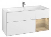 Тумба під раковину Villeroy & Boch Finion 119,6х49,8 см із підсвічуванням МДФ глянсовий білий лак/шпон дуба G070PCGF