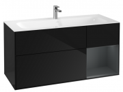 Тумба под раковину Villeroy & Boch Finion 119,6х49,8 см с подсветкой МДФ глянцевый черный лак/темно-синий матовый лак G070HGPH