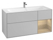 Тумба под раковину Villeroy & Boch Finion 119,6х49,8 см с подсветкой МДФ светло-серый матовый лак/шпон дуба G070PCGJ