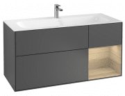 Тумба под раковину Villeroy & Boch Finion 119,6х49,8 см с подсветкой МДФ антрацит матовый лак/шпон дуба G070PCGK
