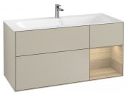 Тумба під раковину Villeroy & Boch Finion 119,6х49,8 см з підсвічуванням МДФ пісок матовий лак/шпон дуба G070PCHH