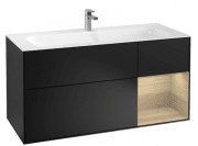 Тумба под раковину Villeroy & Boch Finion 119,6х49,8 см с подсветкой МДФ черный матовый лак/шпон дуба G070PCPD