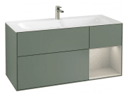 Тумба под раковину Villeroy & Boch Finion 119,6х49,8 см с подсветкой МДФ оливковый матовый лак/песок матовый лак G070HHGM